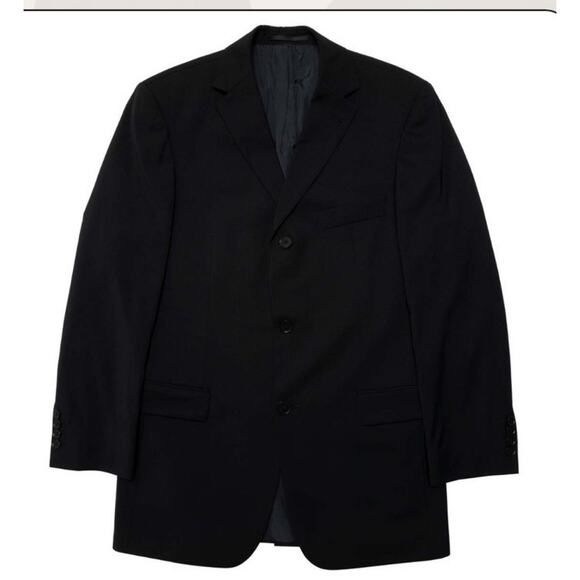 Boss Vintage Black Blazer 100% Virgin Wool Size 44L
